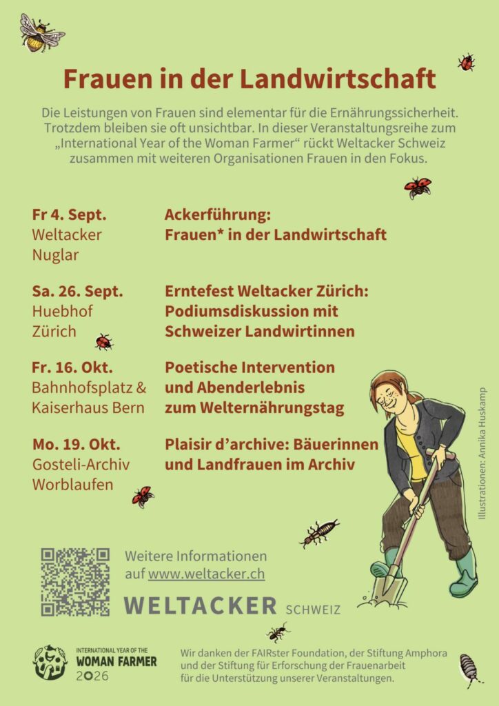 Flyer Weltacker Schweiz: "Frauen in der Landwirtschaft"